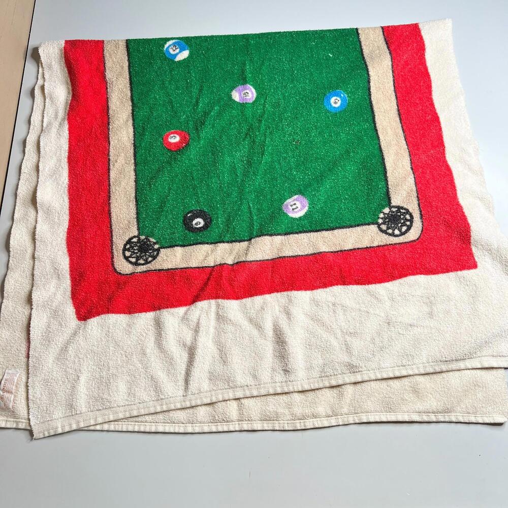 Vintage‎ Dundee USA Pool Table Towel Billiards Game Room Decor Cotton Blend